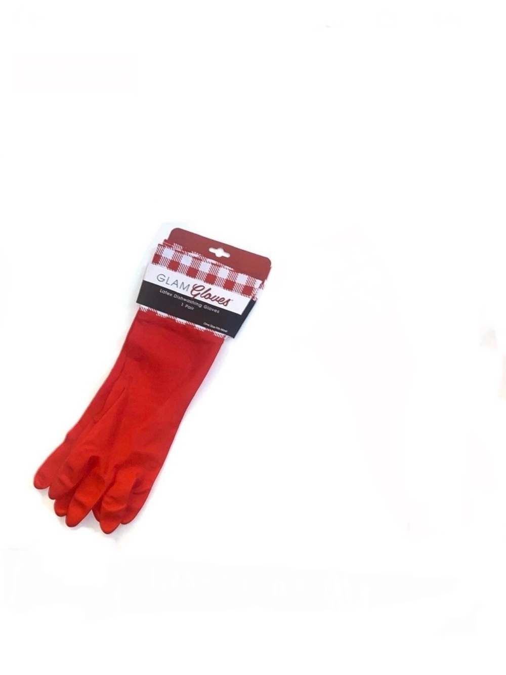 Red White Gingham Plaid Glam Gloves Latex Dishwashing Gloves -